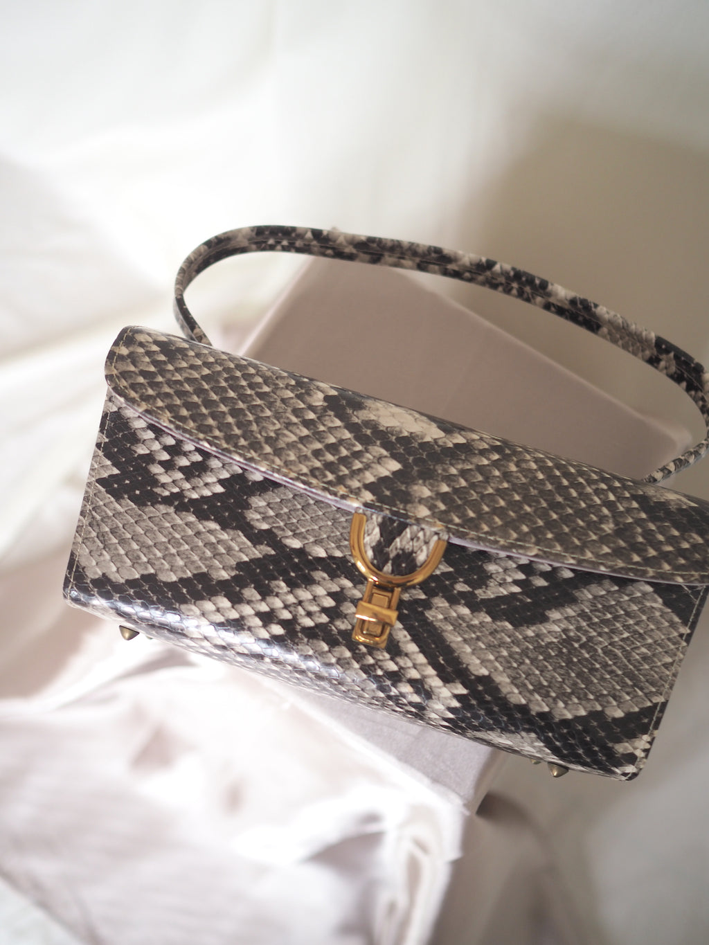 Vintage Snake-Print Bag