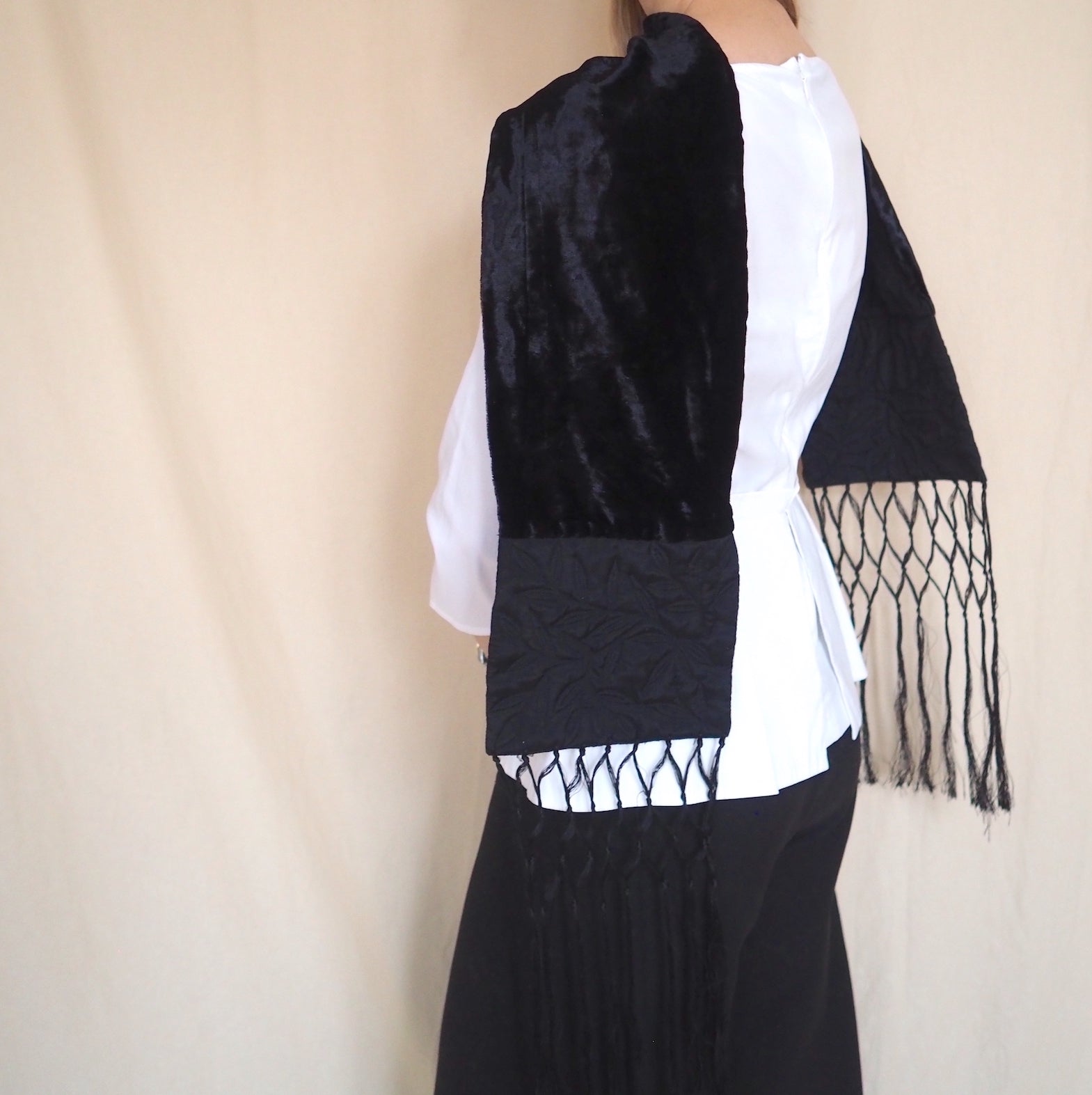 Fringe Velvet Scarf
