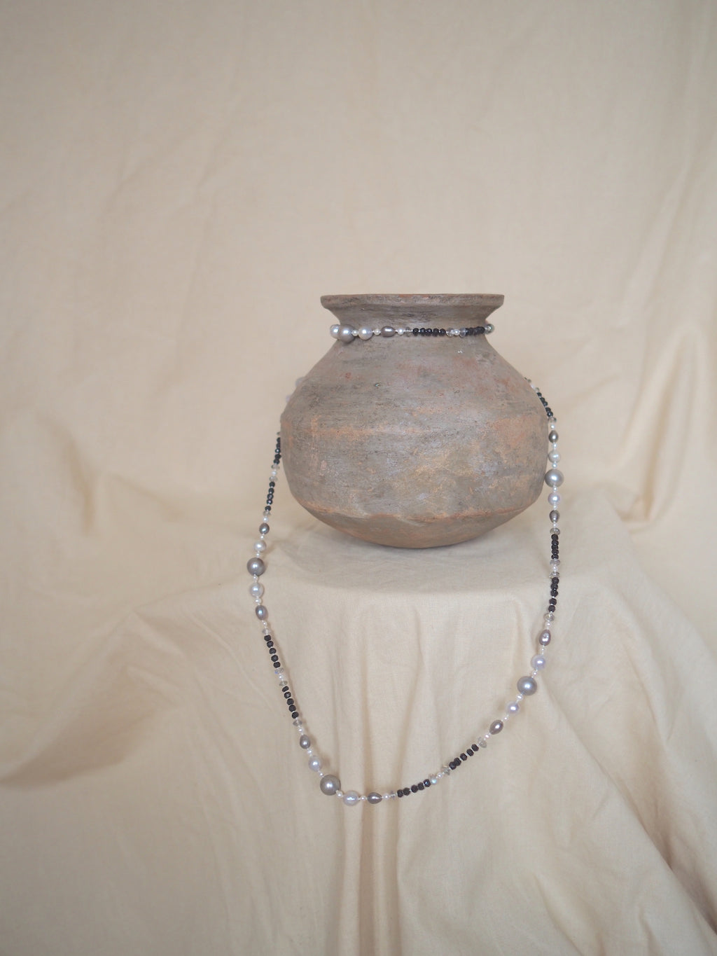 Long Pearls, Tourmaline & Labradorite Necklace