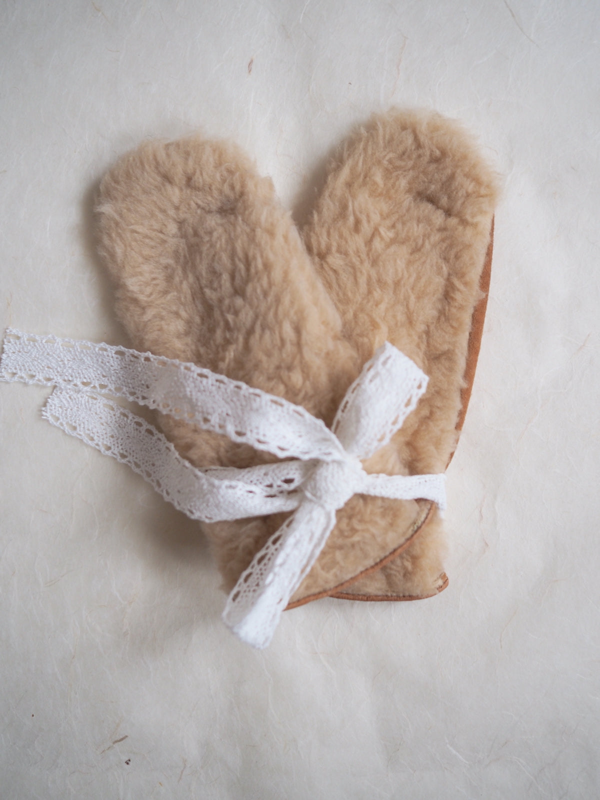 Vintage Leather & Shearling Mittens