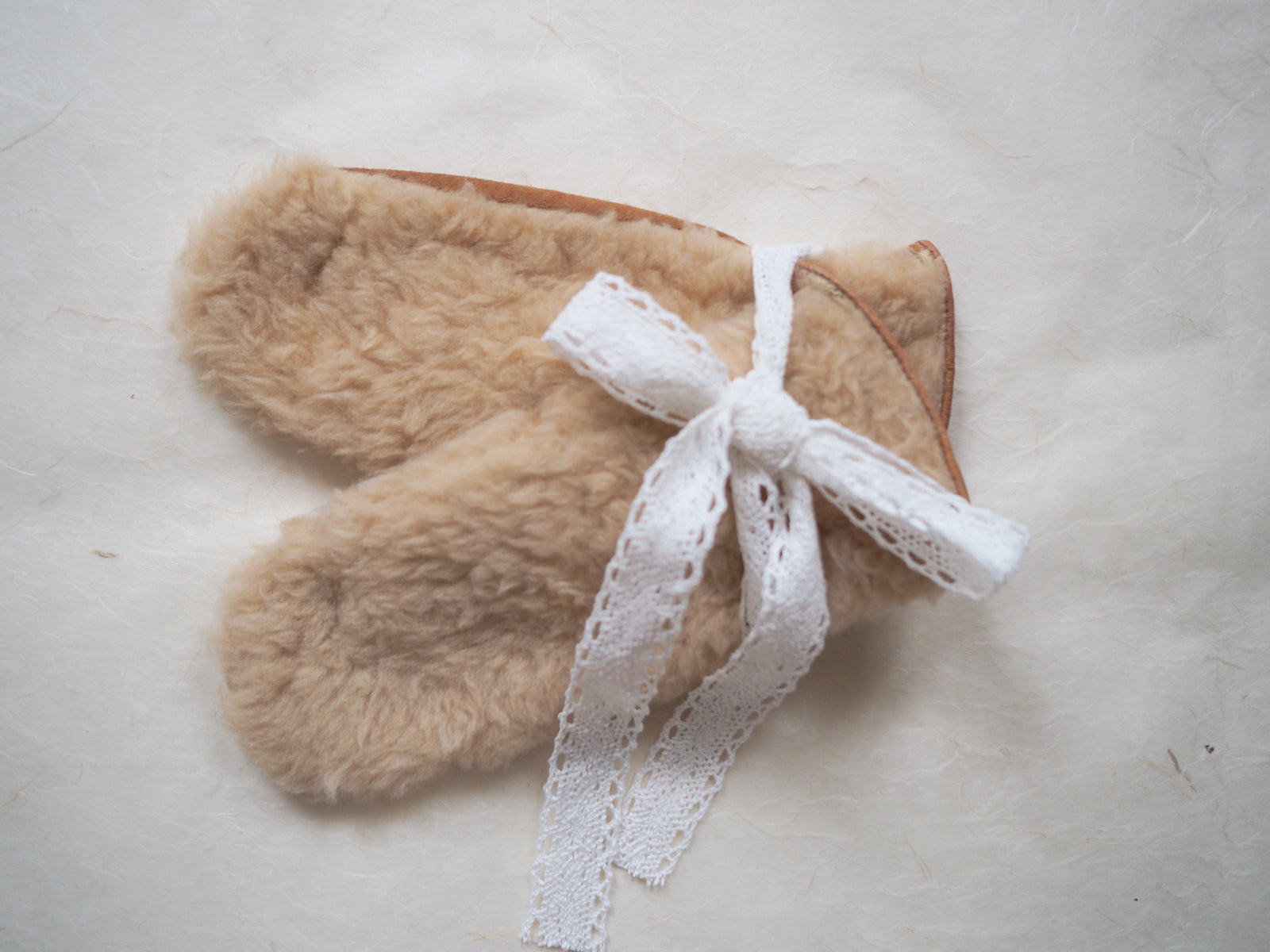 Vintage Leather & Shearling Mittens