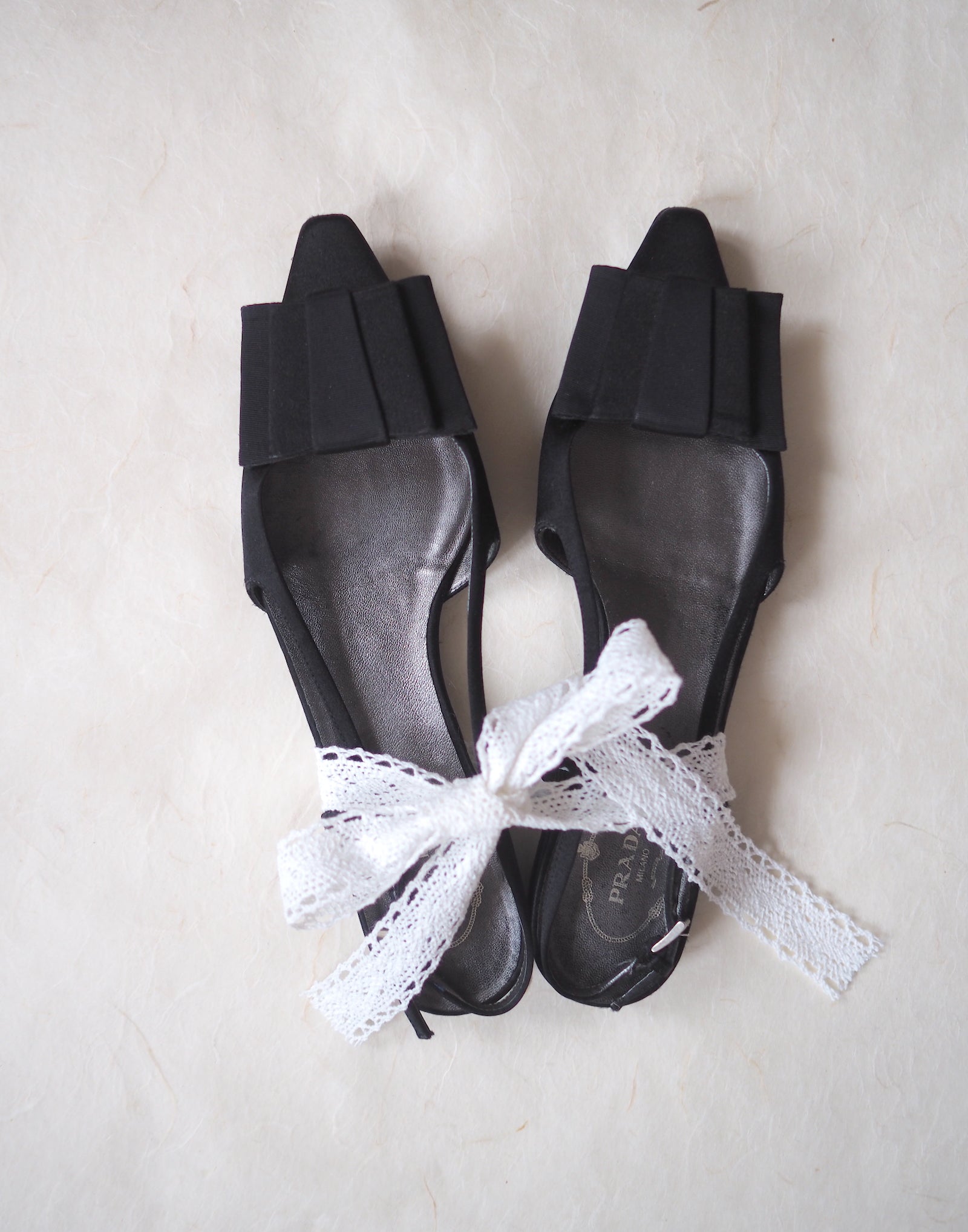 Prada Satin Slingback Flats (37)