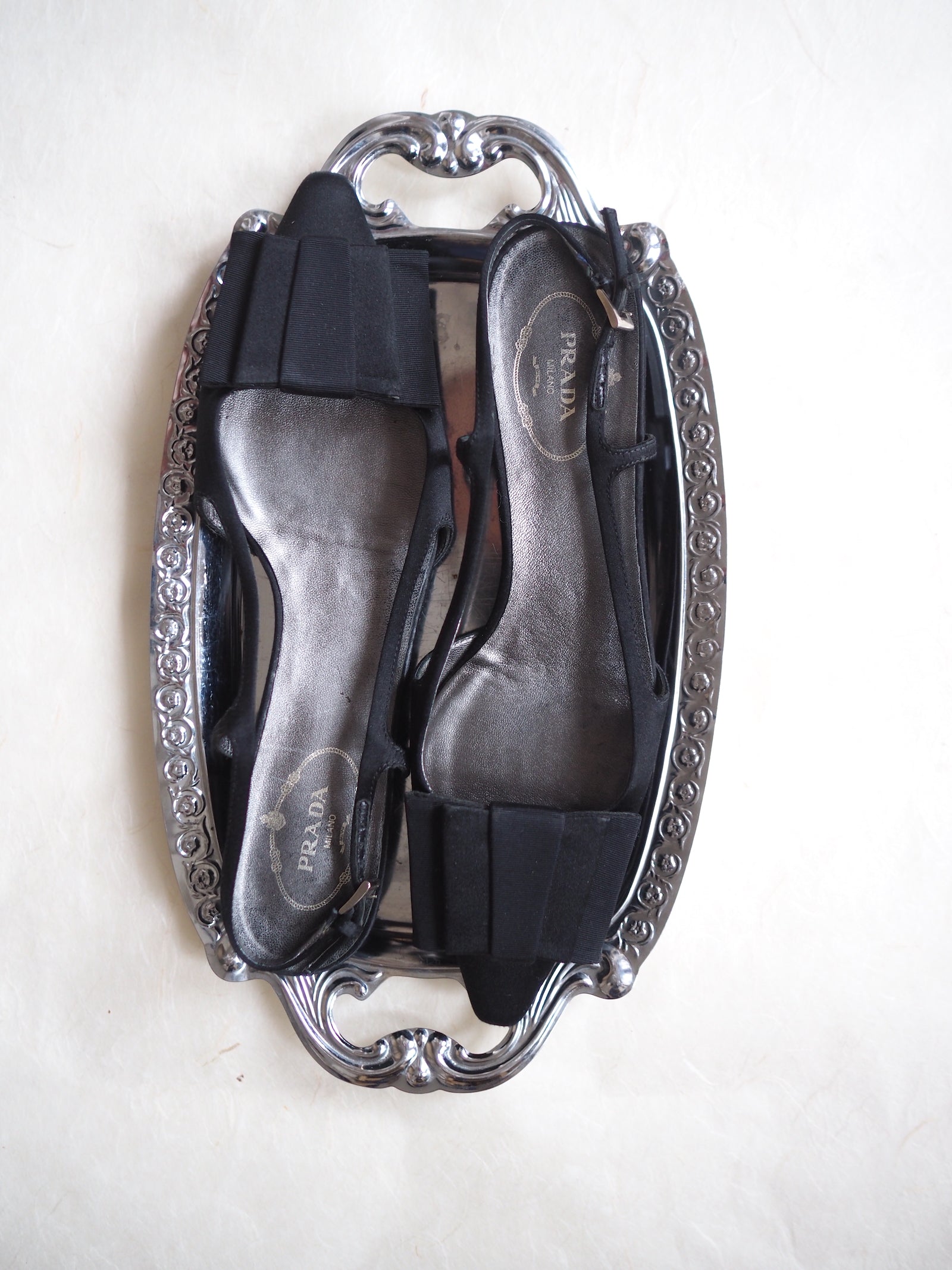 Prada Satin Slingback Flats (37)