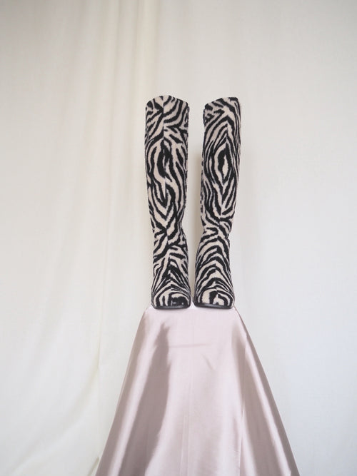 Zebra-Print Boots (39)