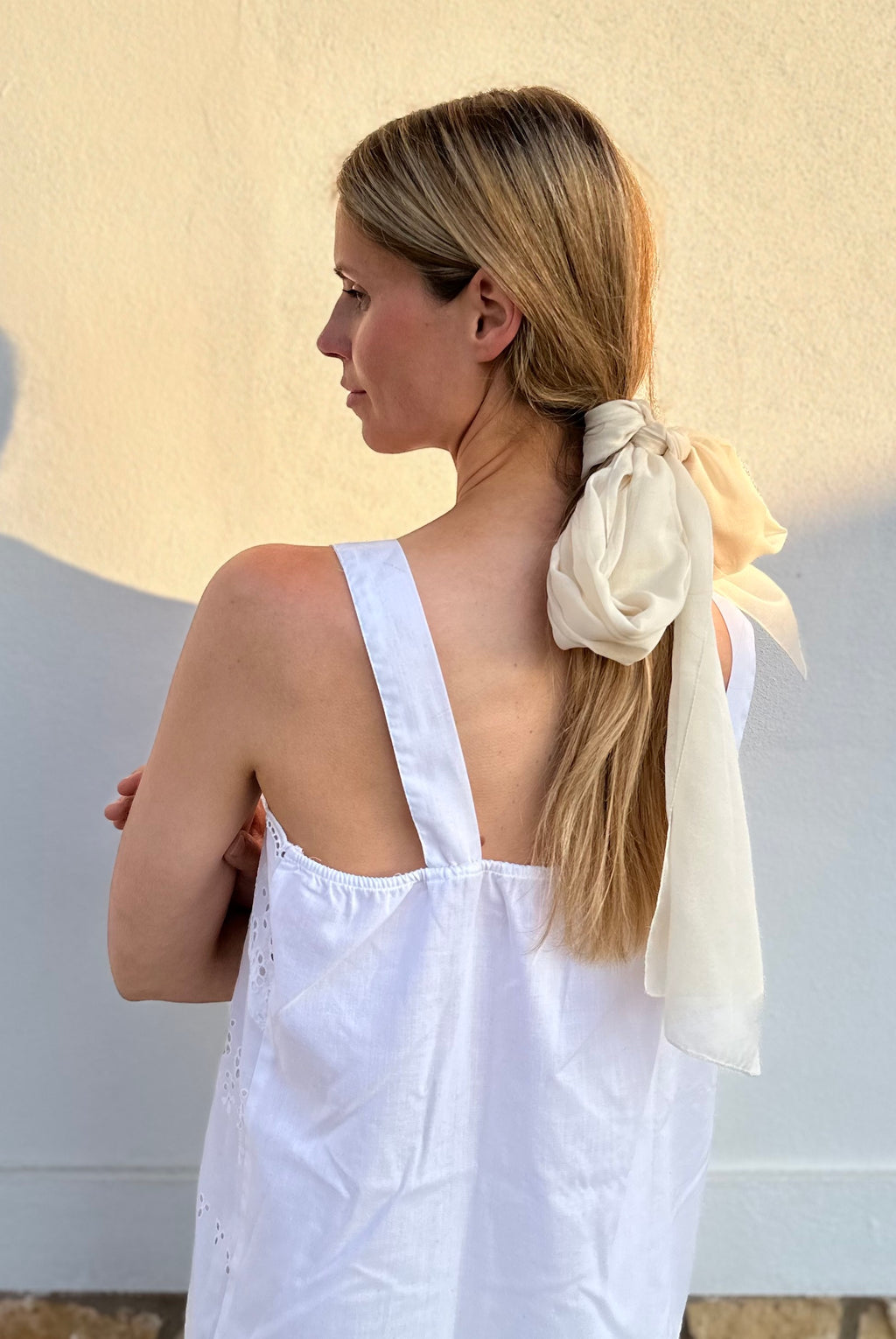White Silk Scarf