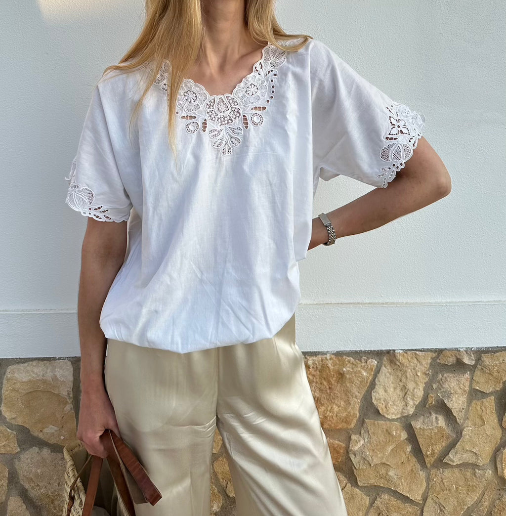 Embellished Cotton Top