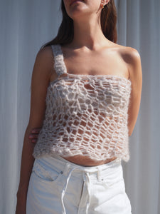 Asymmetric hand-knitted Top