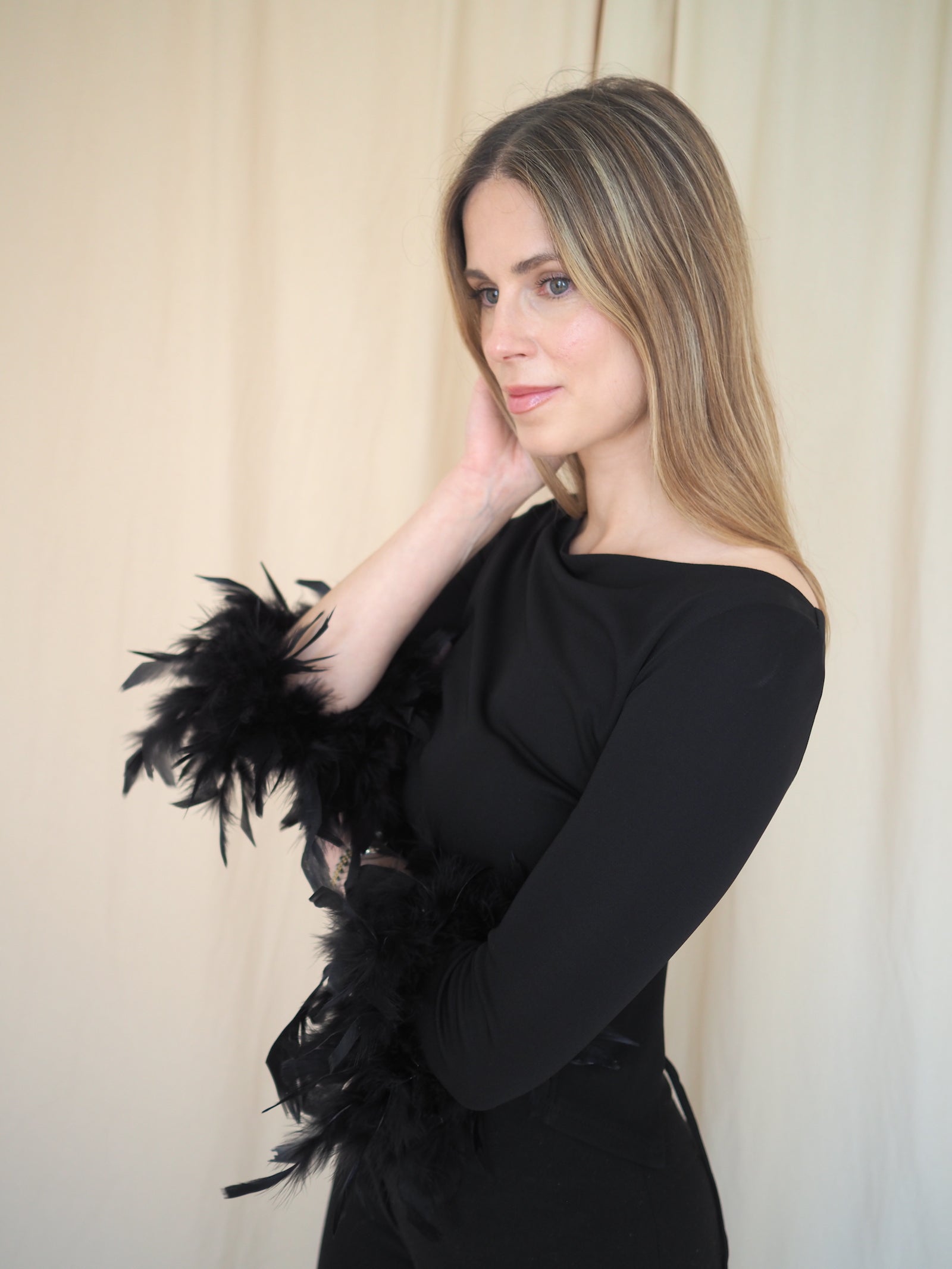 Open Back Feather Top