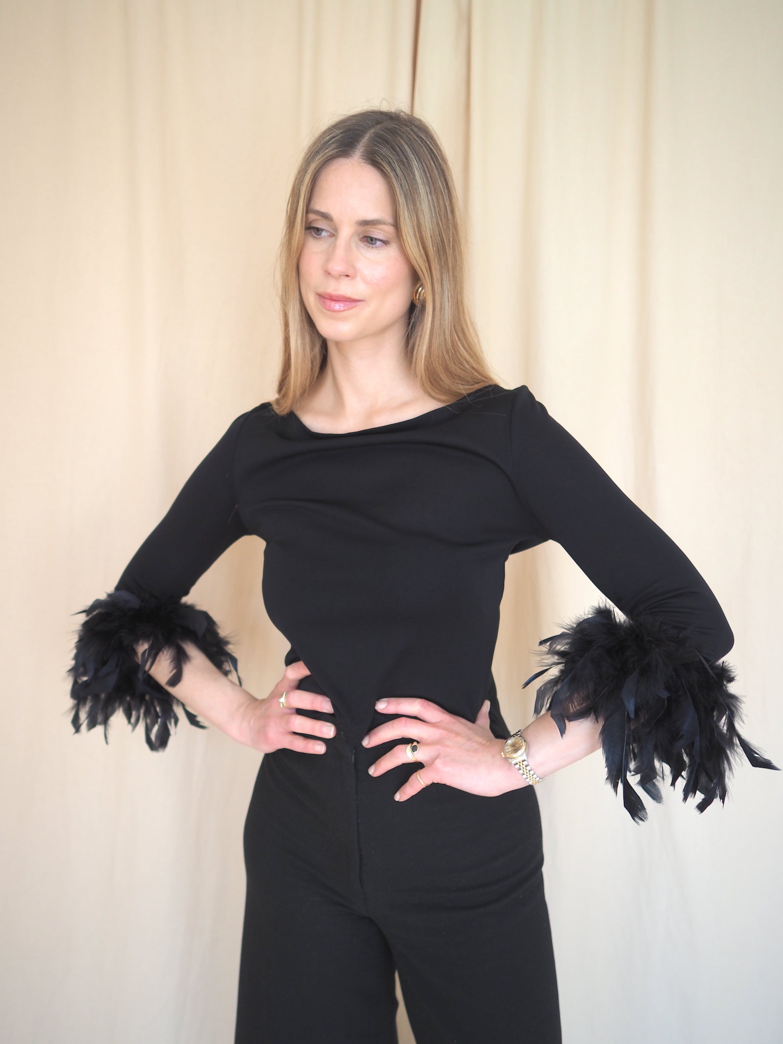 Open Back Feather Top