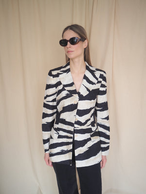 Zebra Print Silk Blazer