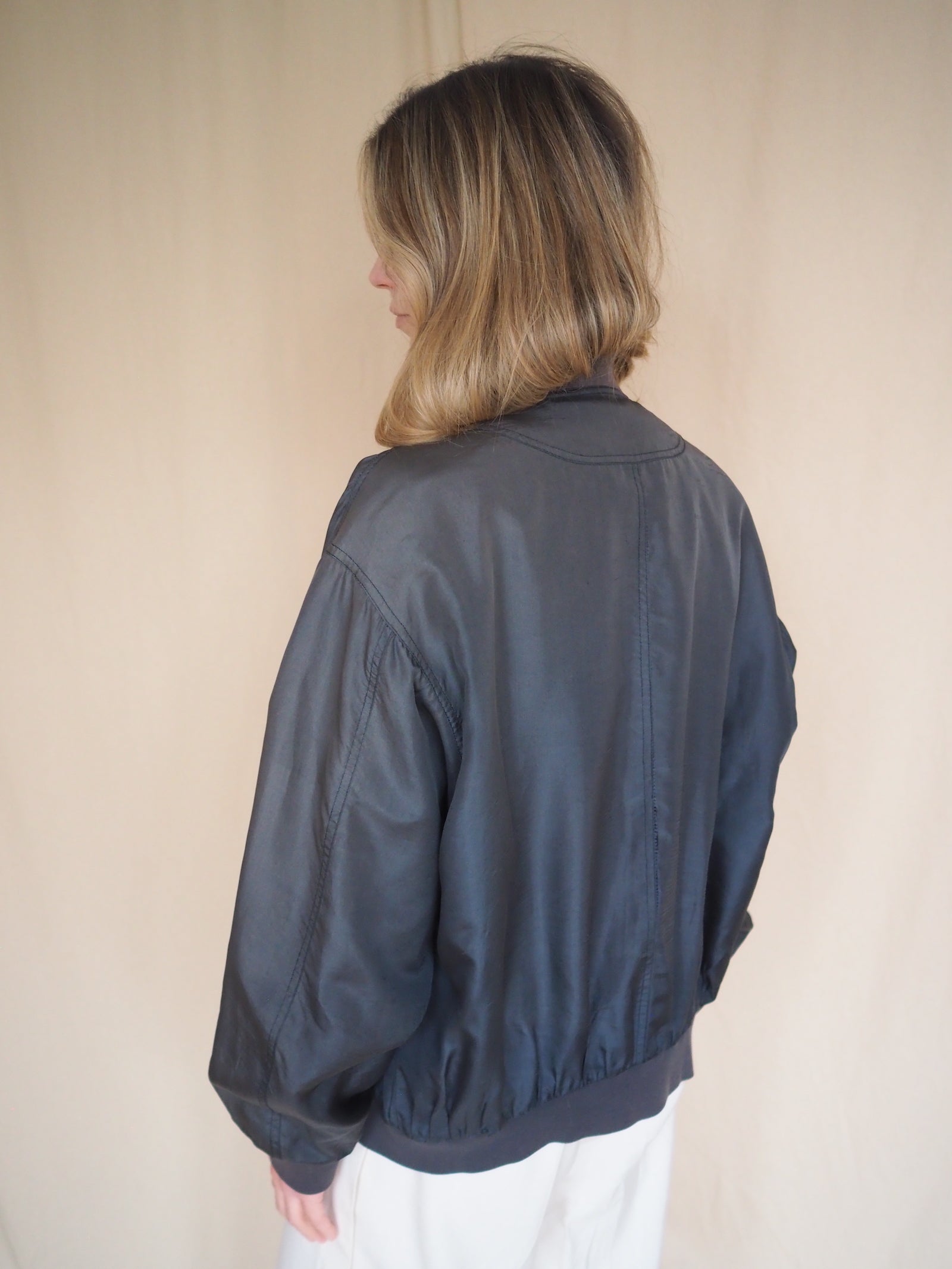 Vintage Silk Bomber Jacket