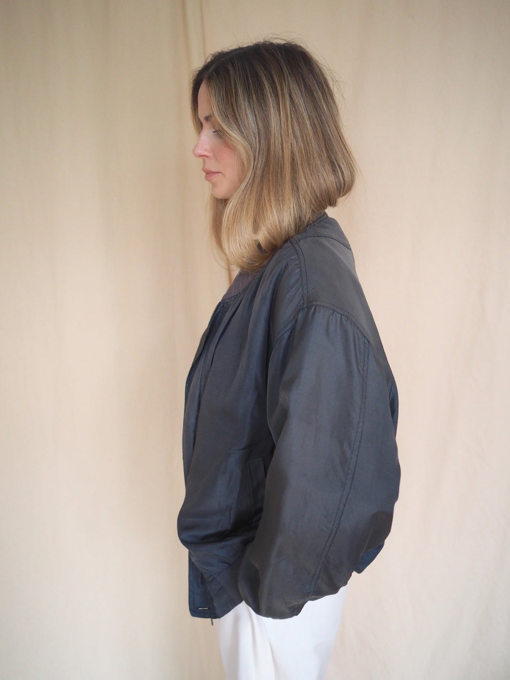 Vintage Silk Bomber Jacket