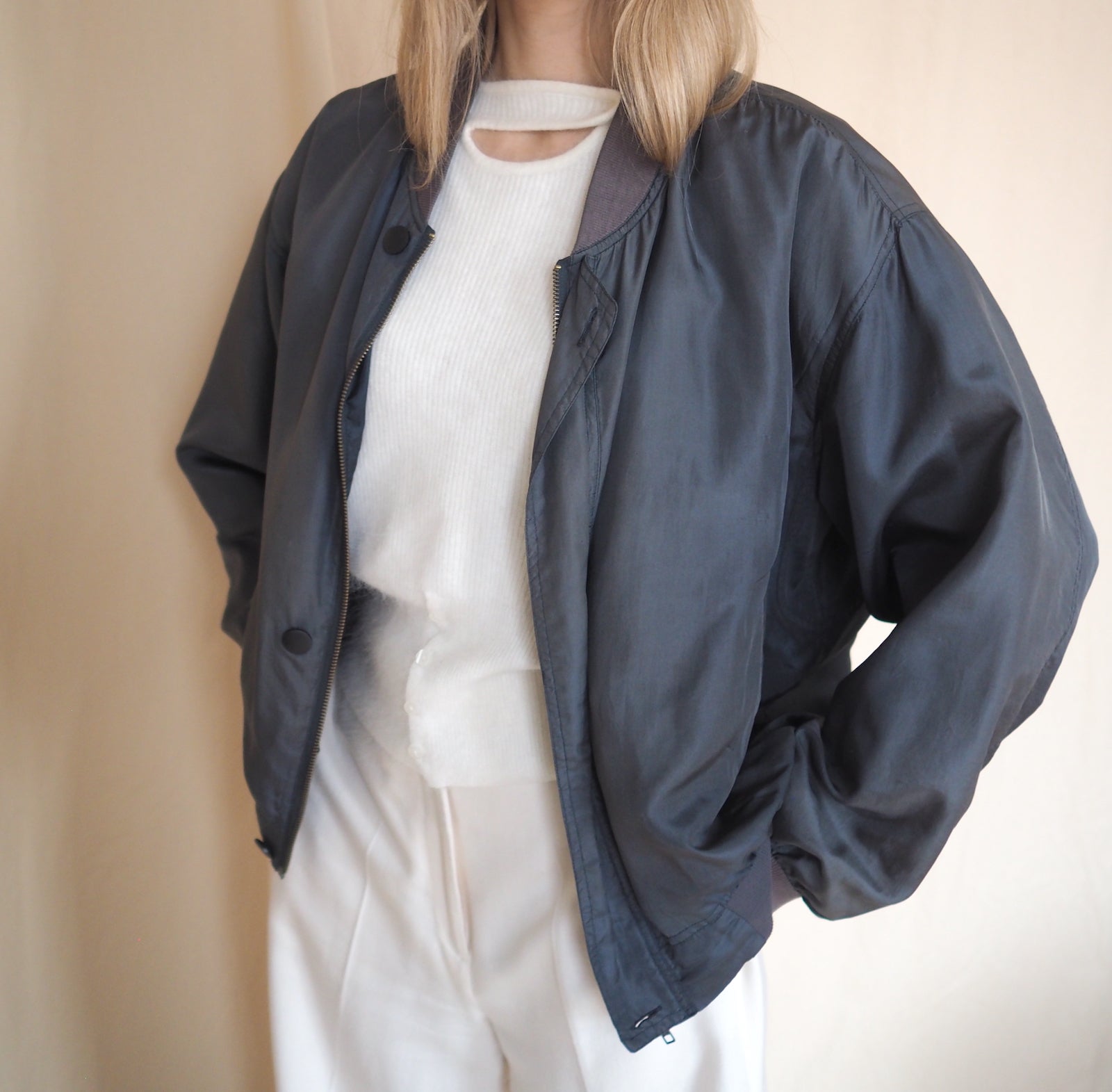 Vintage Silk Bomber Jacket