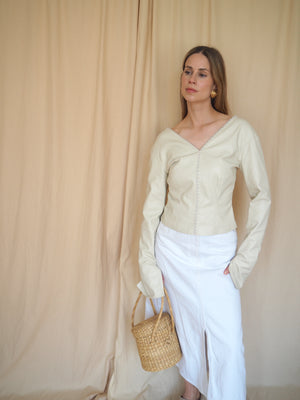 Nanushka Alt-Leather Blouse