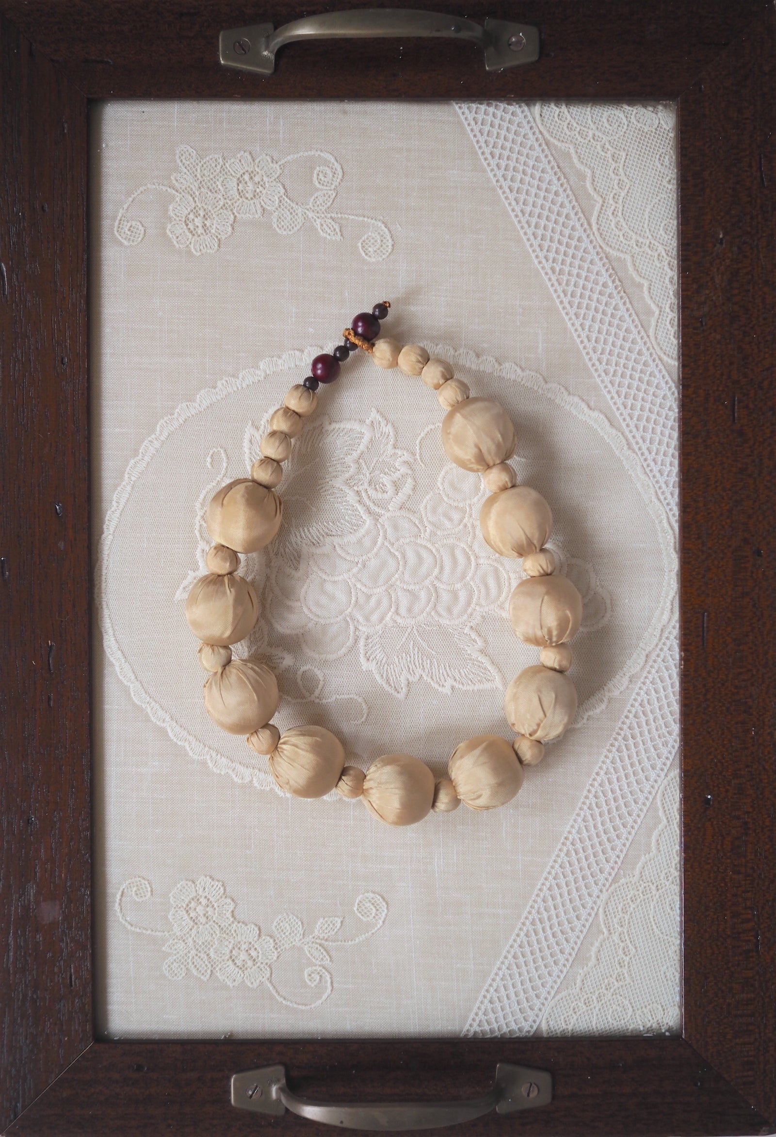 Silk-Wrapped Pearl Necklace