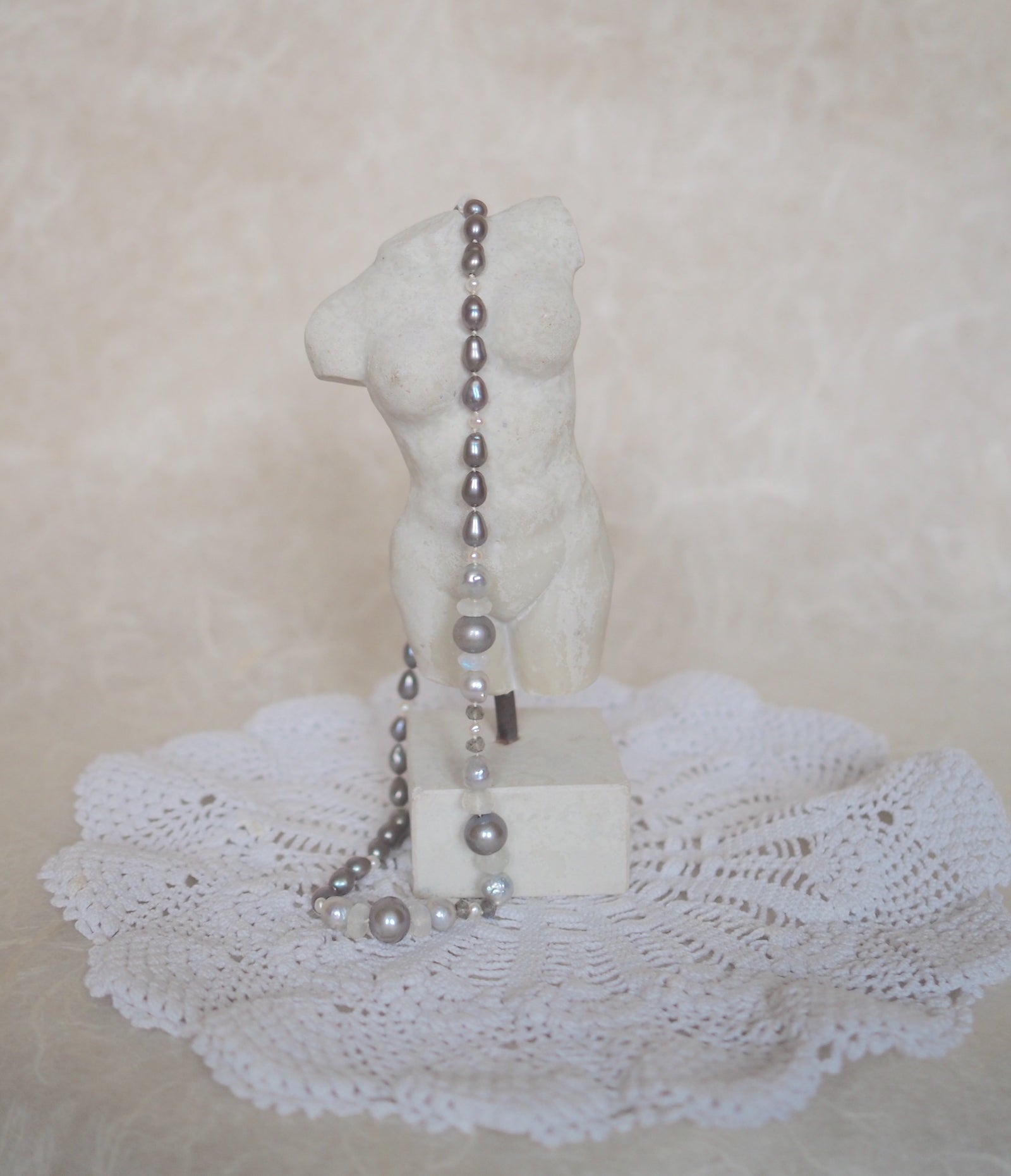 Pearl, Moonstone & Labradorite Necklace