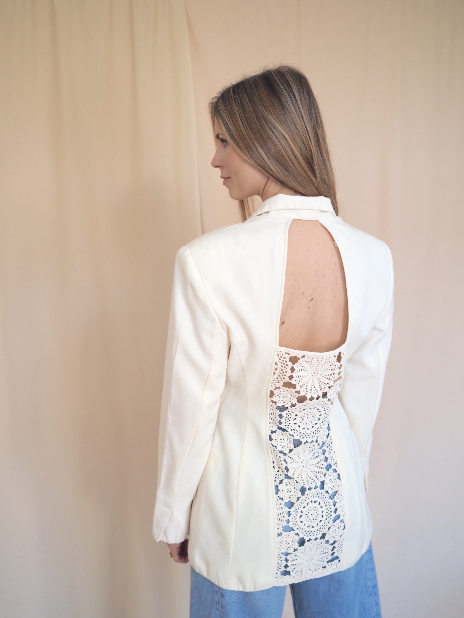 Open-knit Lace Blazer