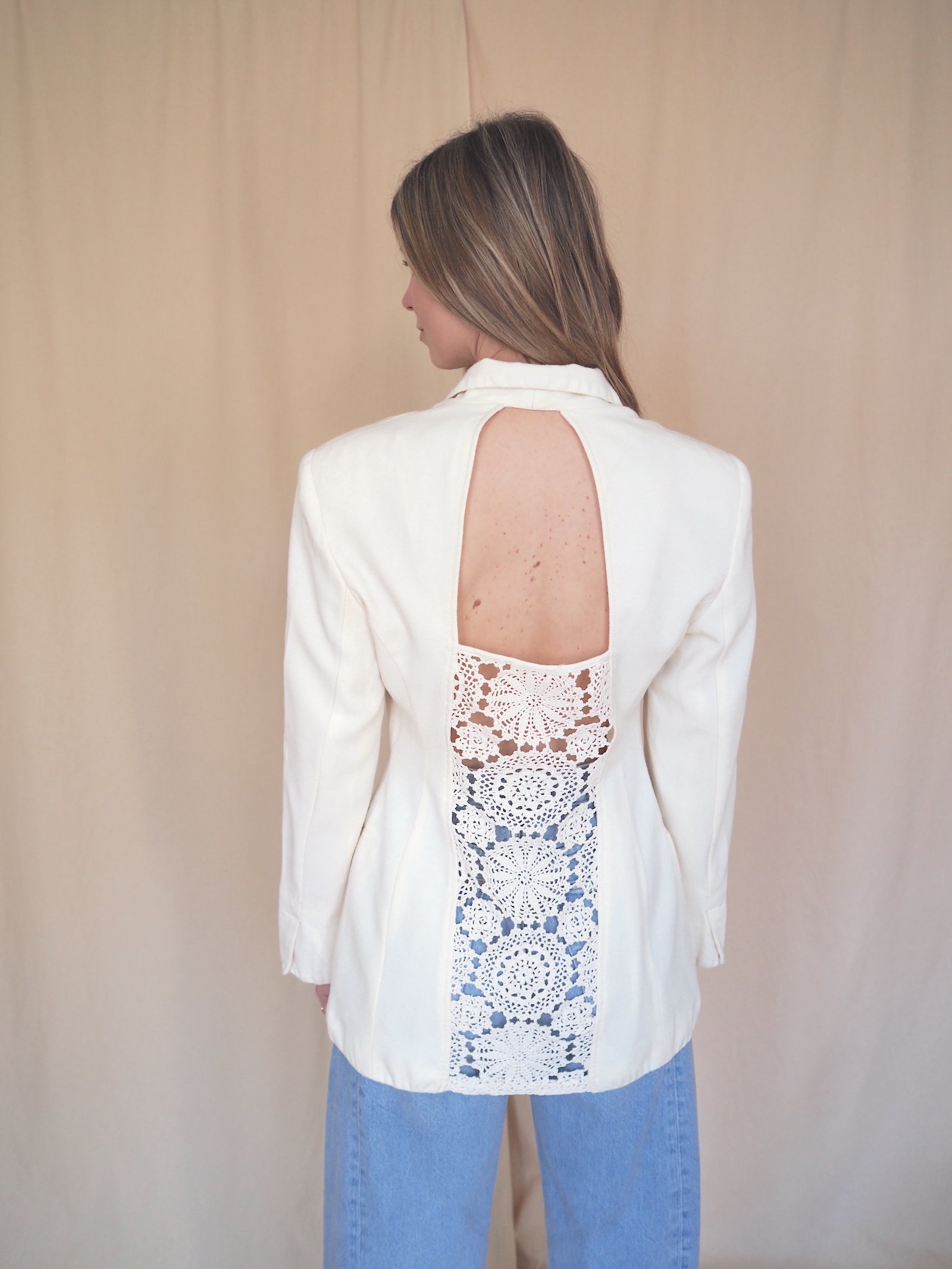 Open-knit Lace Blazer
