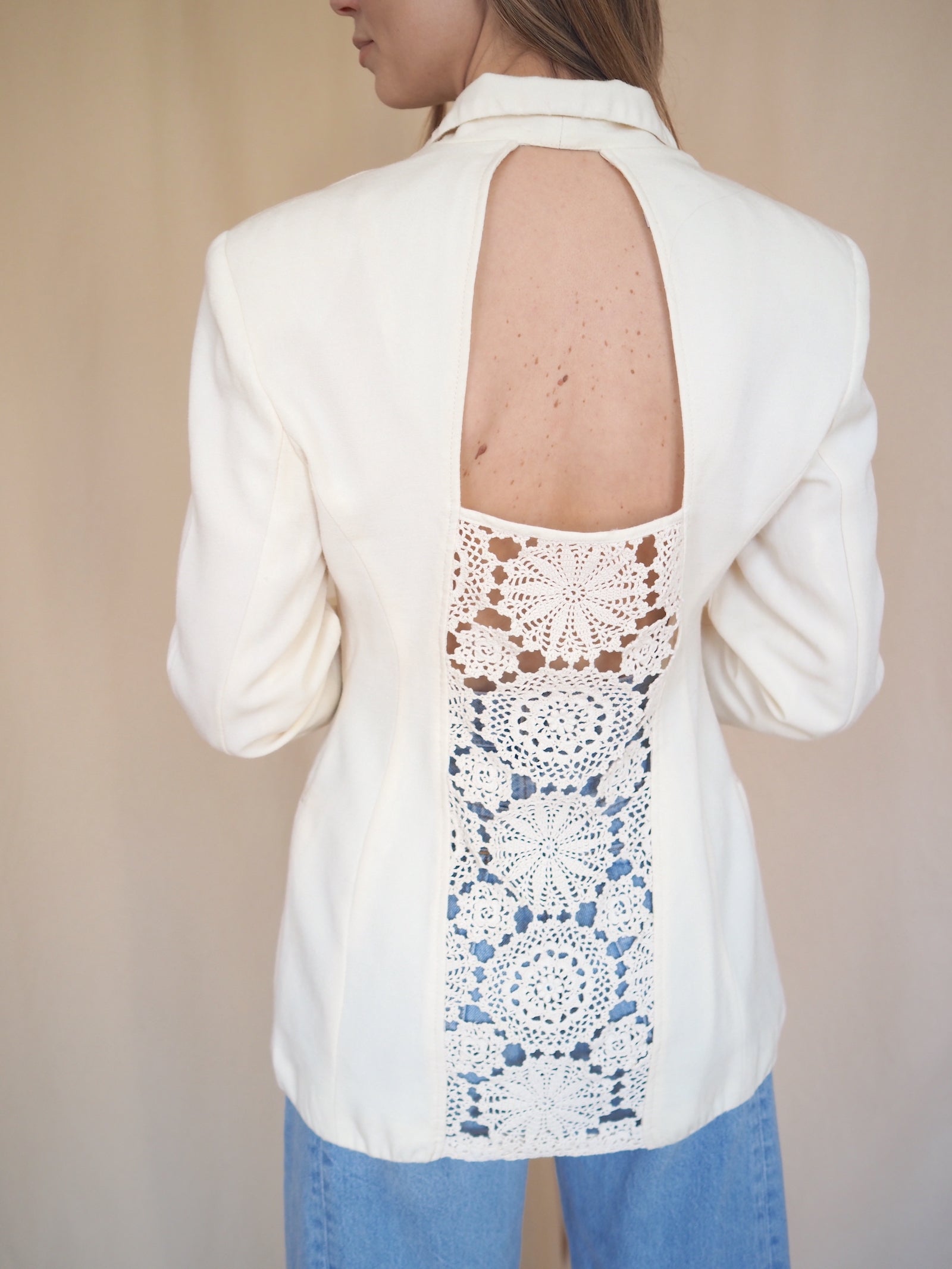 Open-knit Lace Blazer