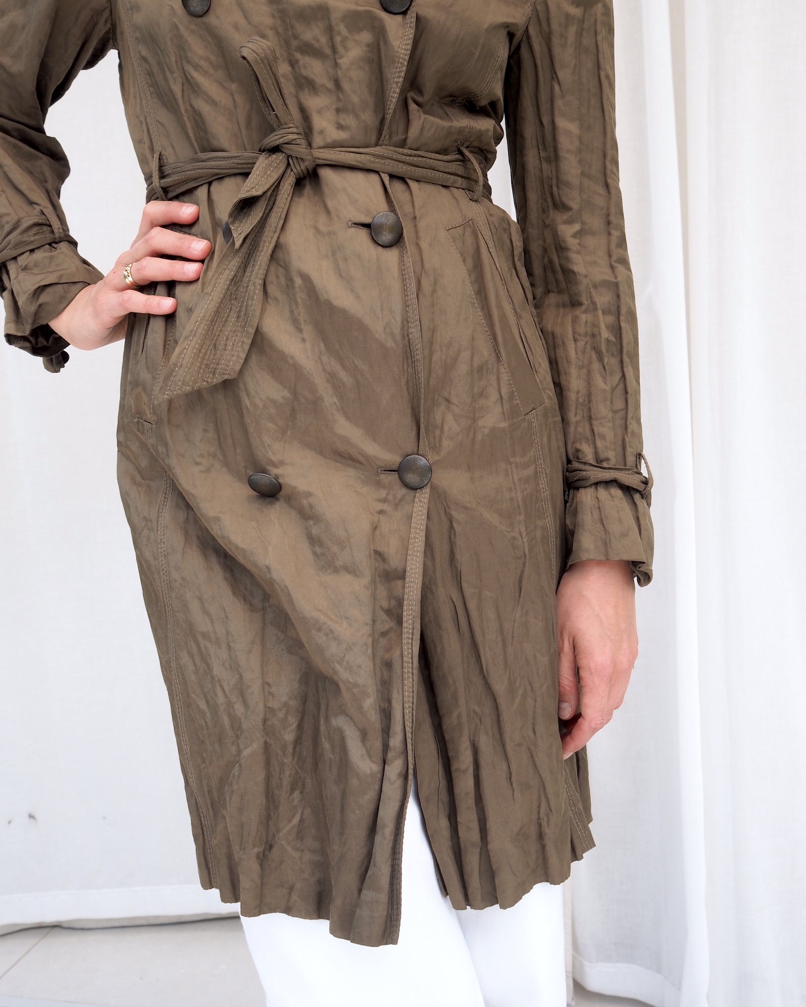 Crinkle Trench Coat