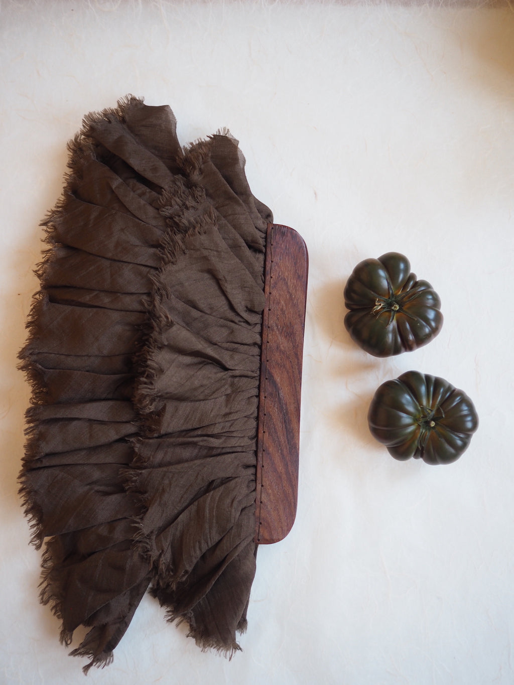 Vintage Silk Ruffle Clutch