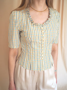Vintage Checked Blouse