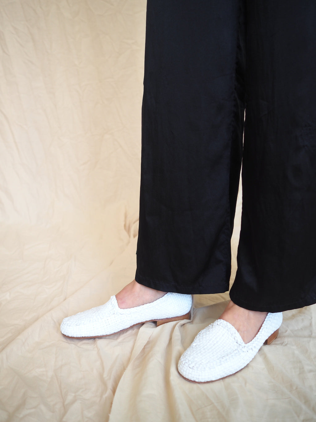 White Leather Loafers