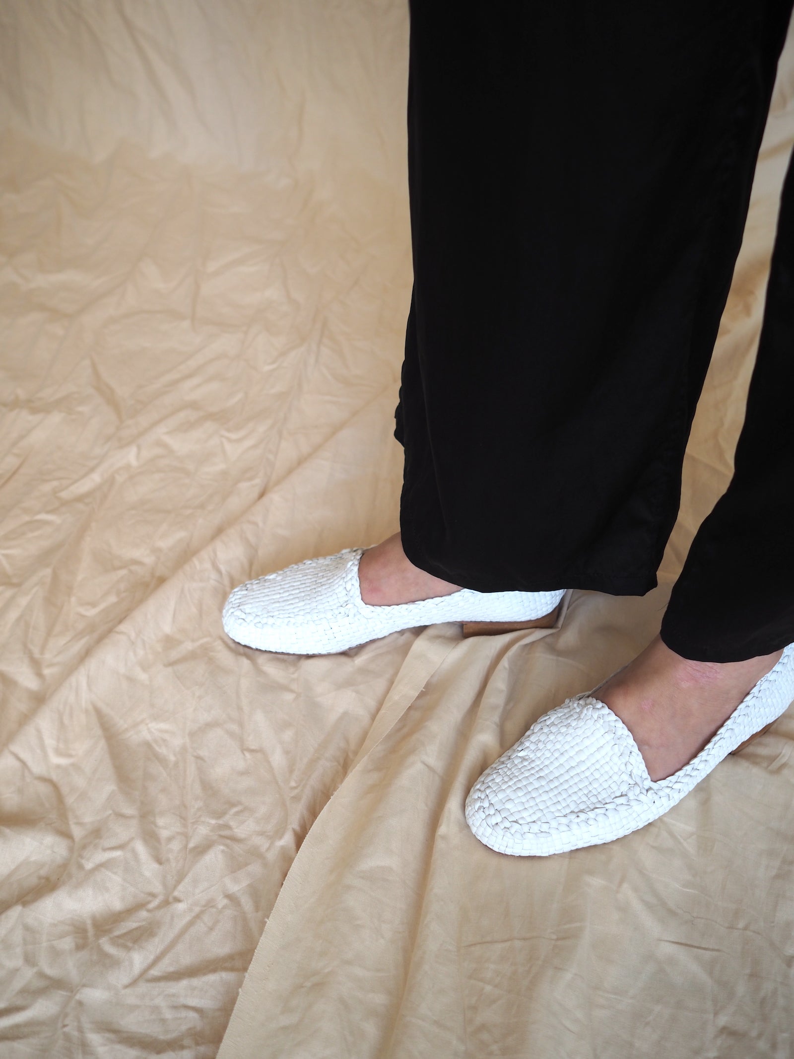 White Leather Loafers