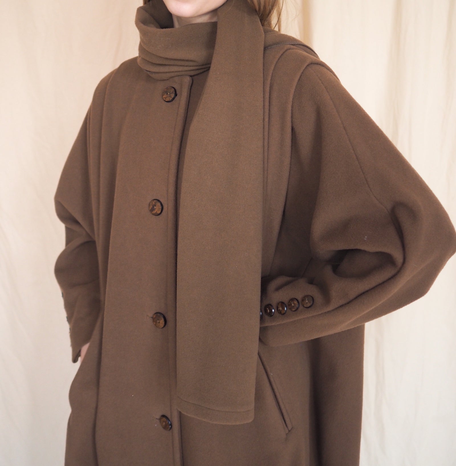 Vintage Cashmere & Wool Scarf Coat