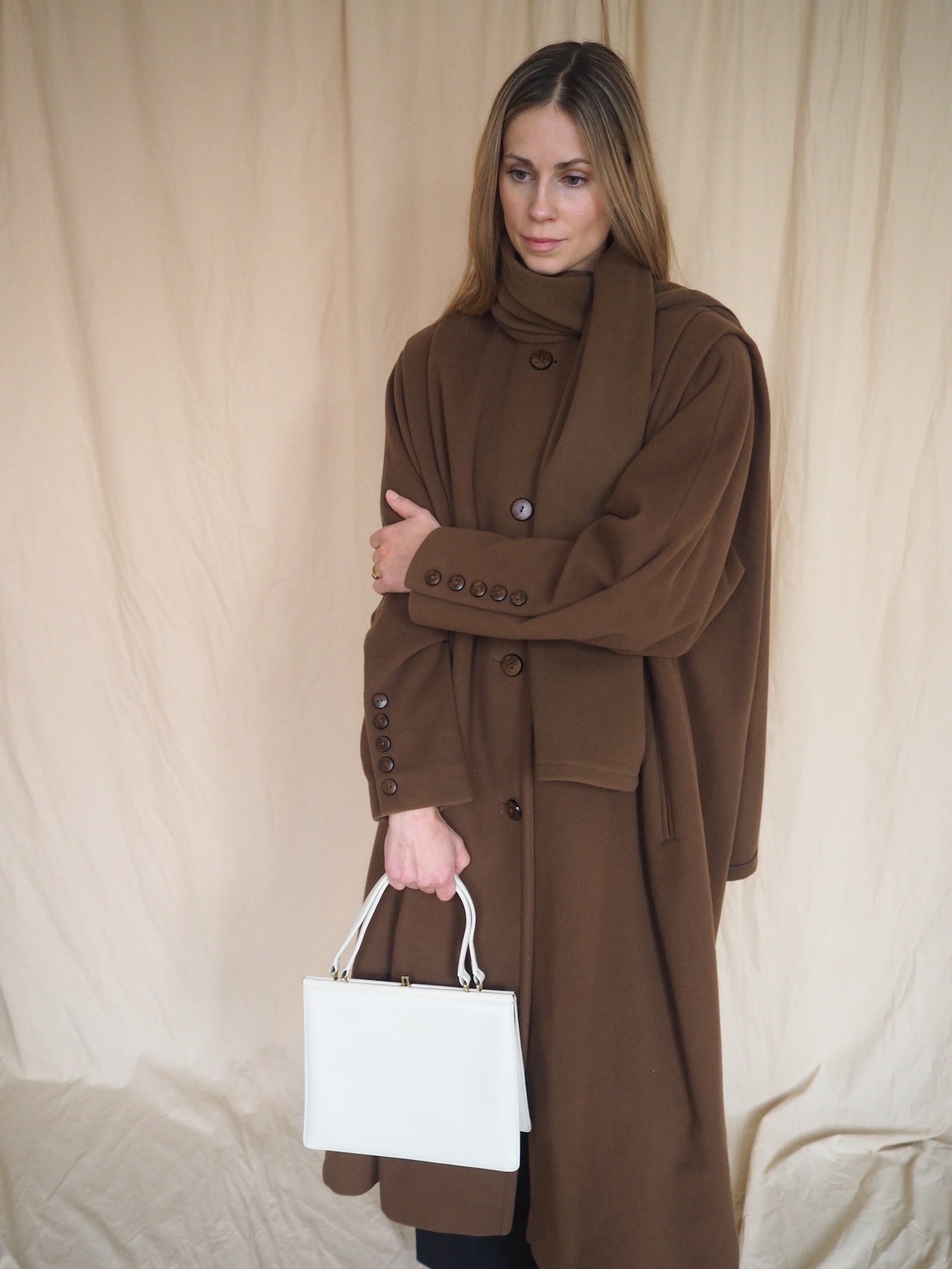 Vintage Cashmere & Wool Scarf Coat