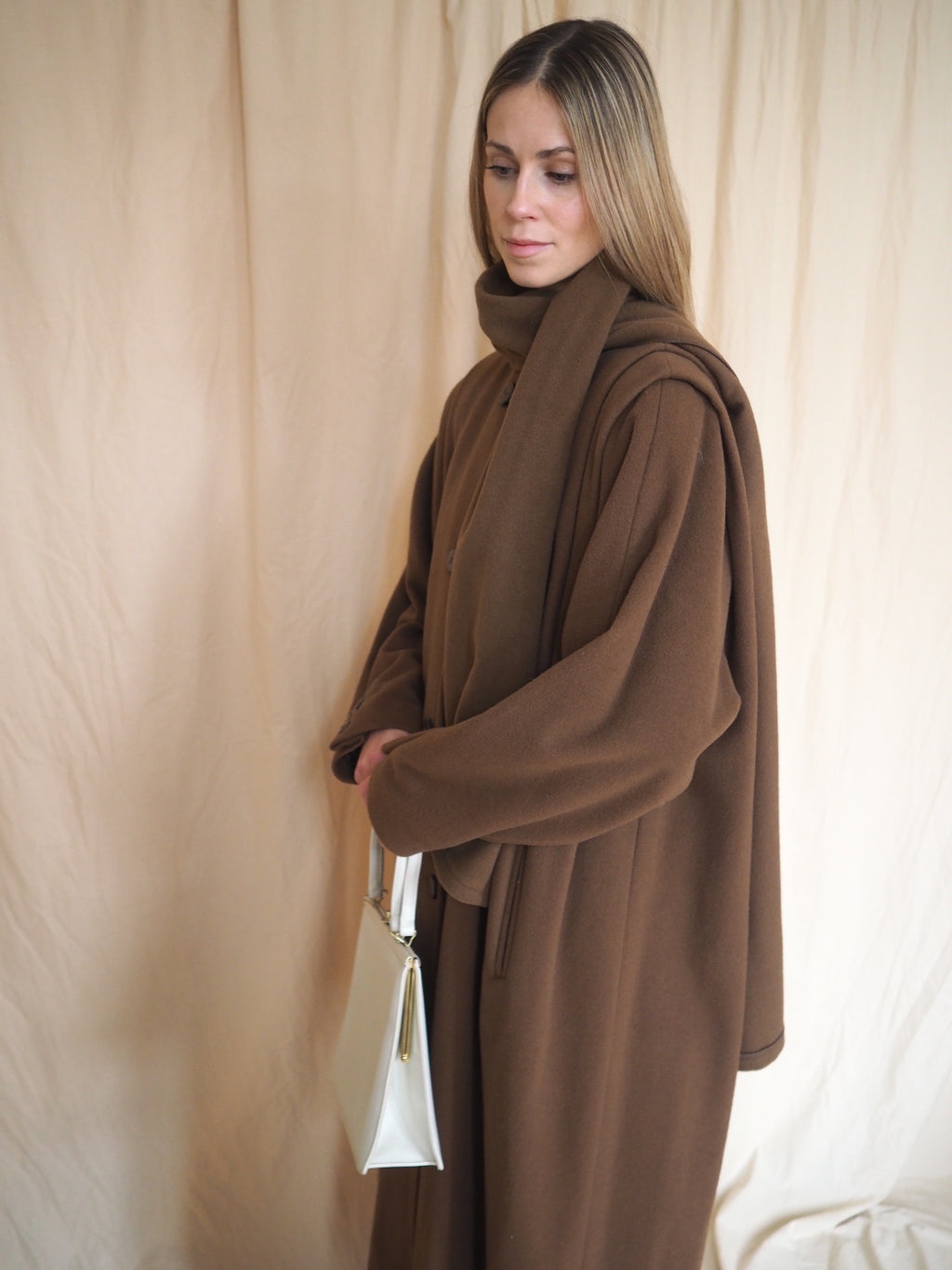 Vintage Cashmere & Wool Scarf Coat