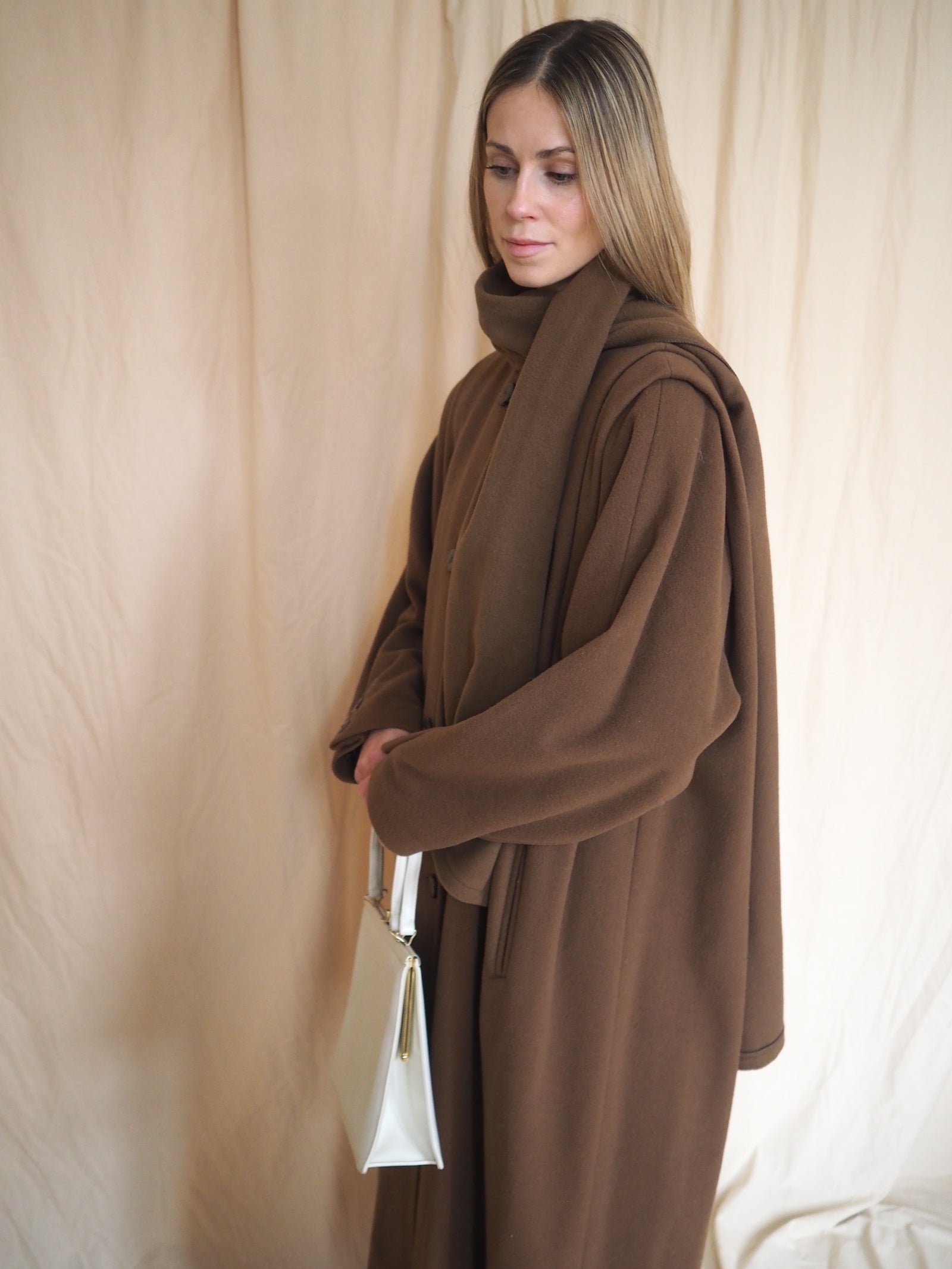 Vintage Cashmere & Wool Scarf Coat
