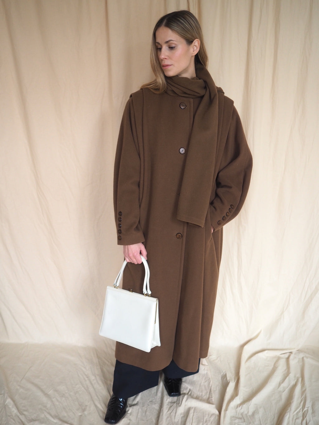 Vintage Cashmere & Wool Scarf Coat