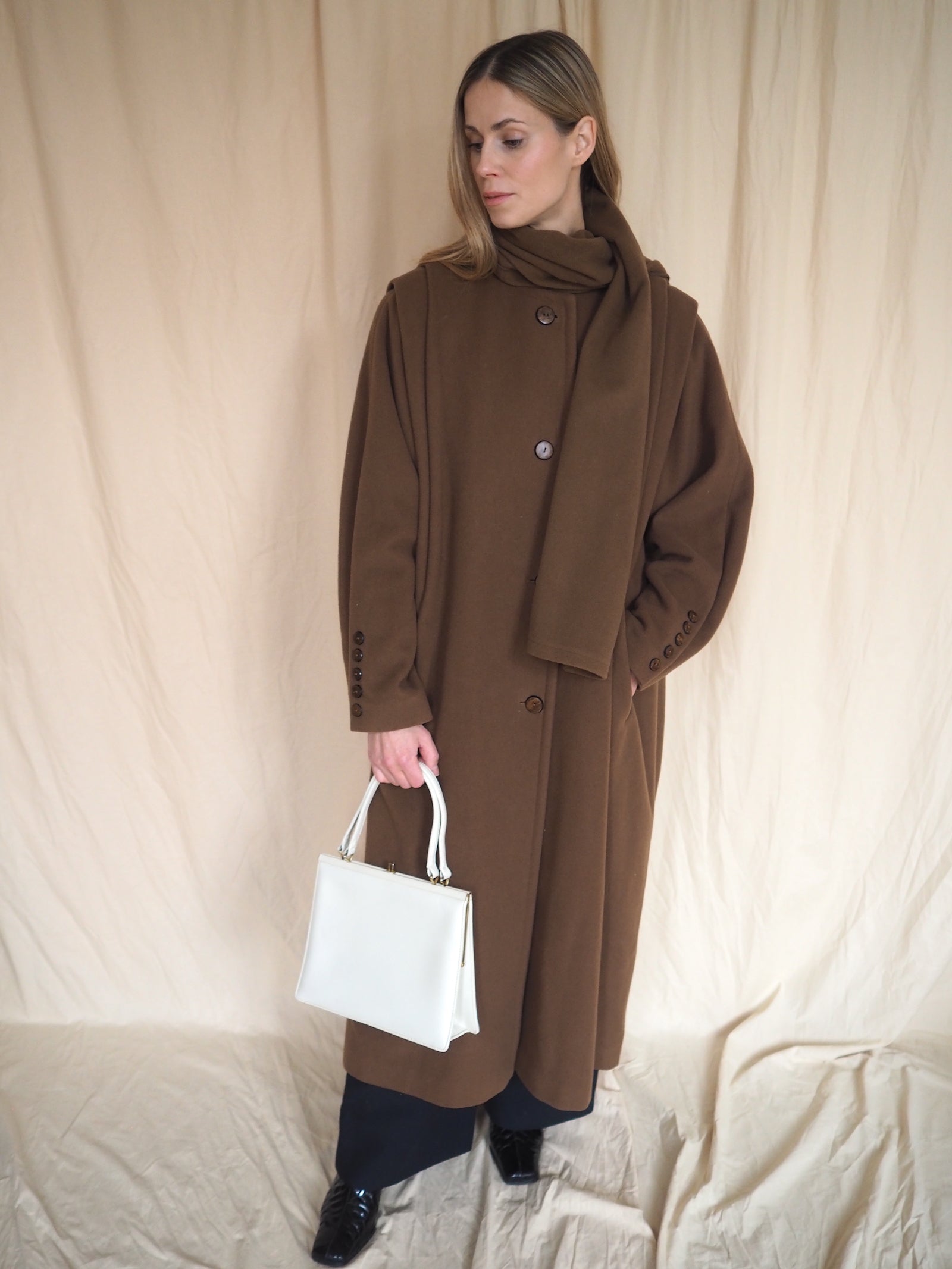 Vintage Cashmere & Wool Scarf Coat