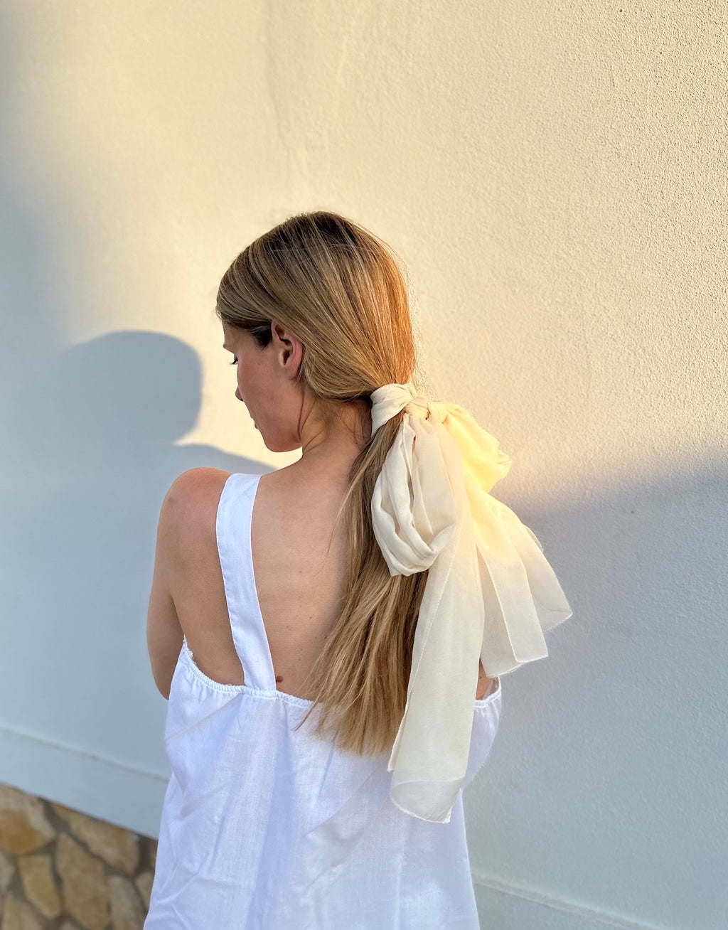 White Silk Scarf