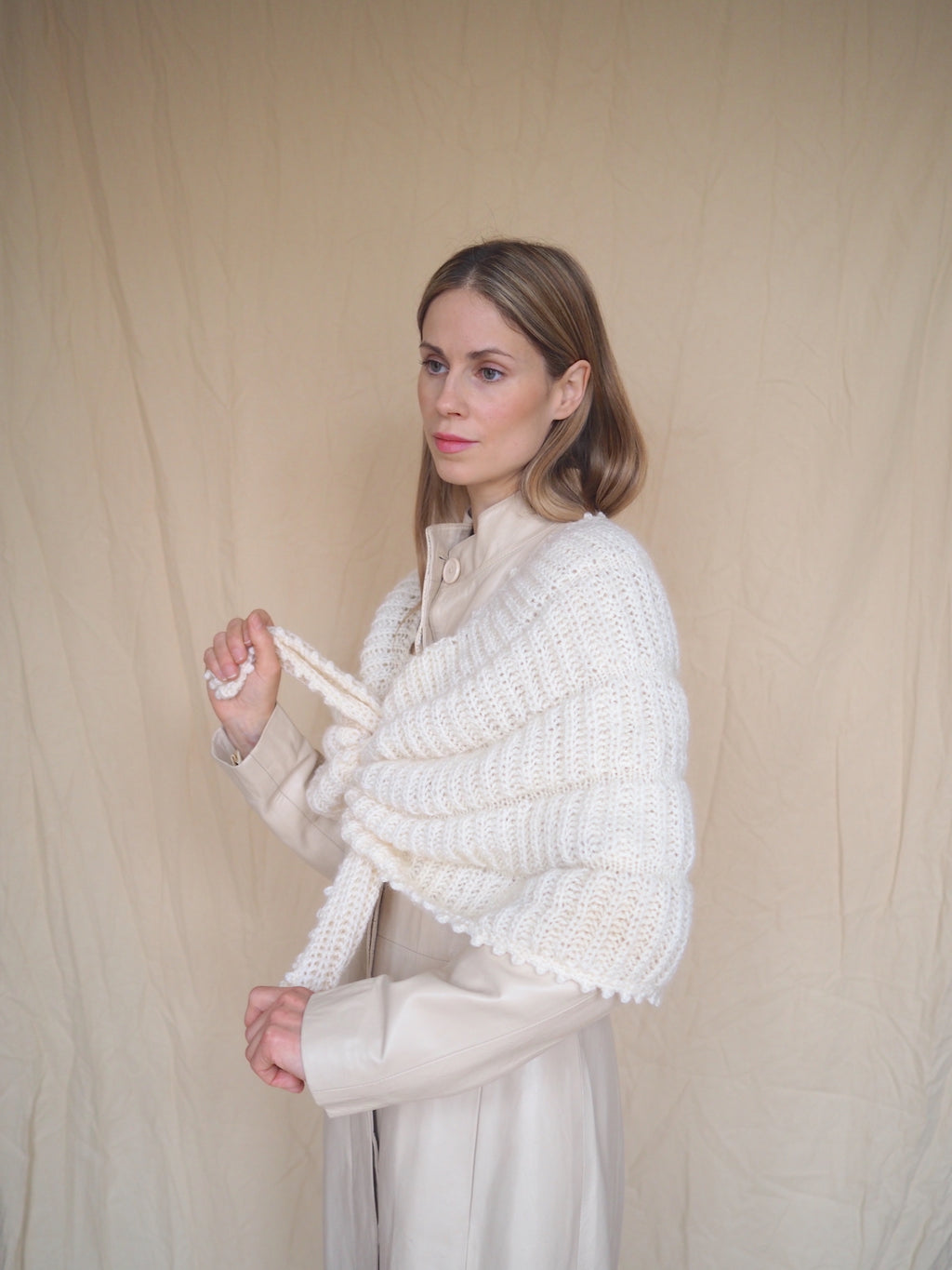 Hand-Knitted Wool Cape