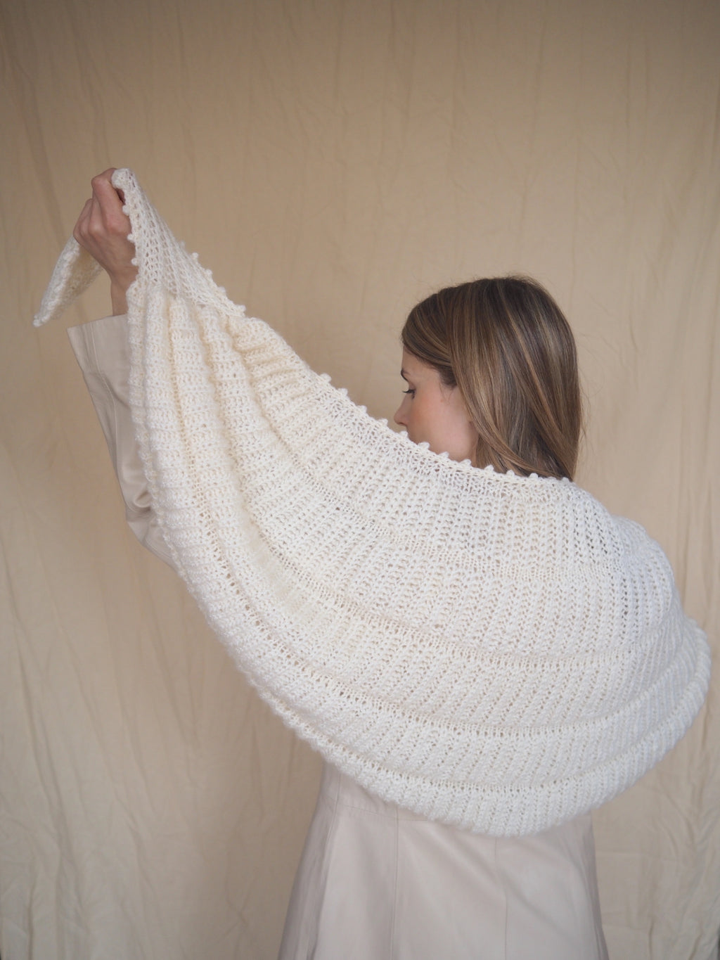 Hand-Knitted Wool Cape