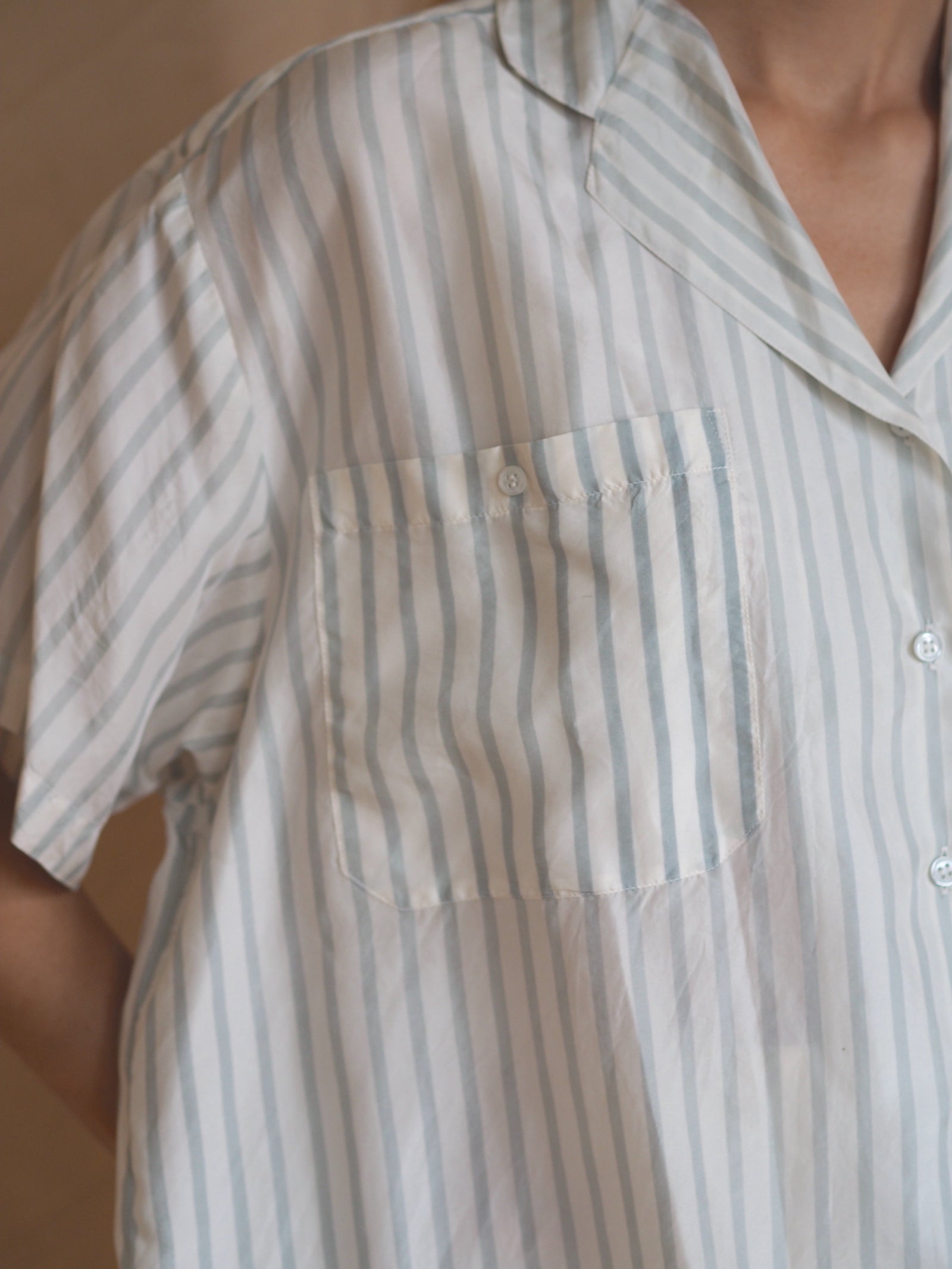 Short-Sleeve Silk Blouse