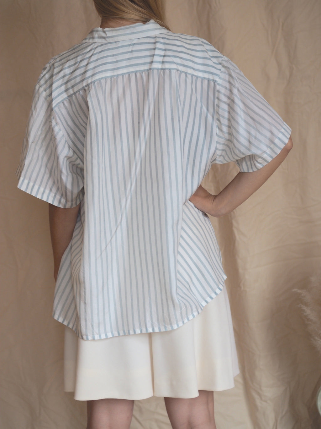 Short-Sleeve Silk Blouse