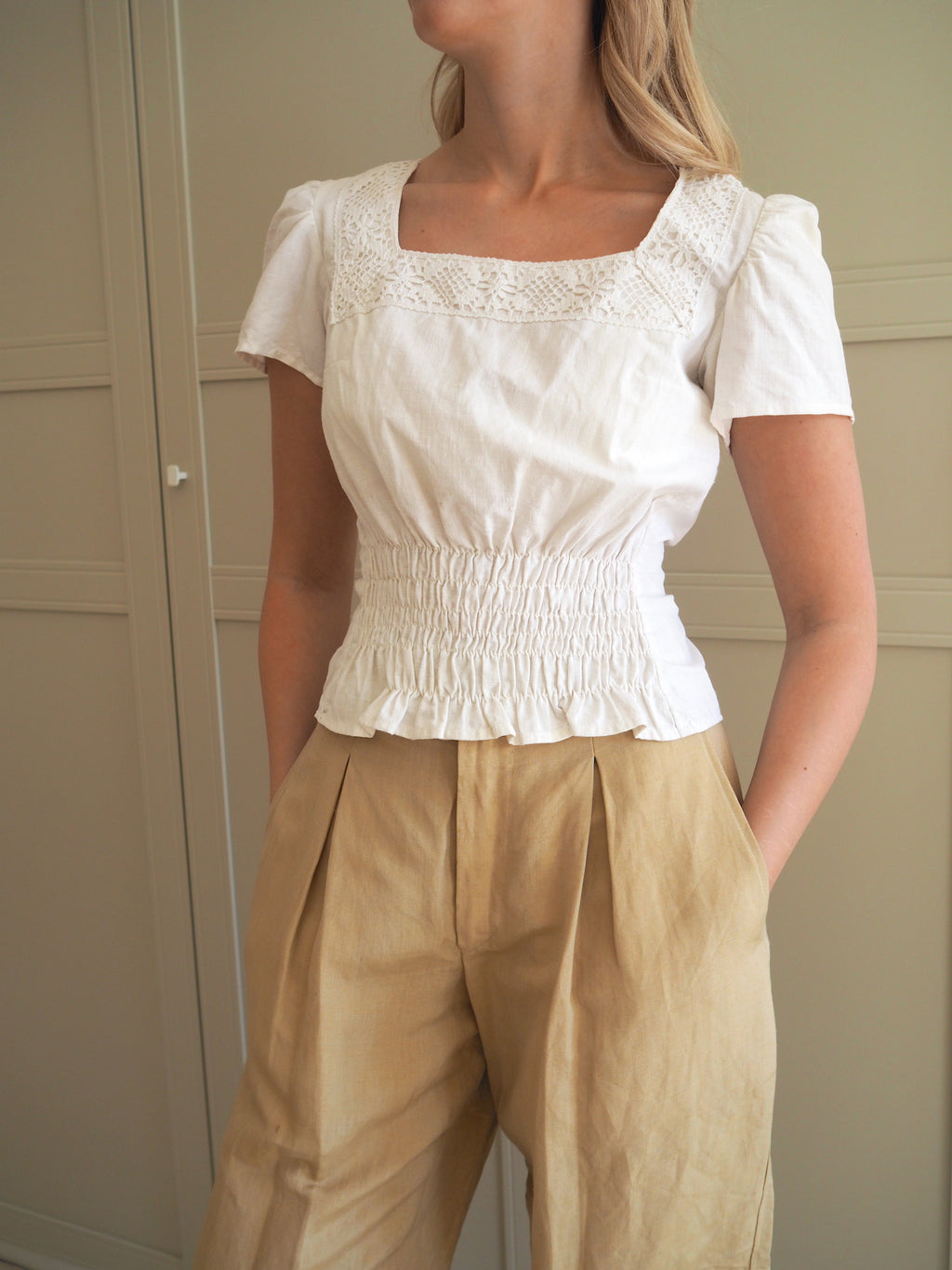 Linen Lace Top