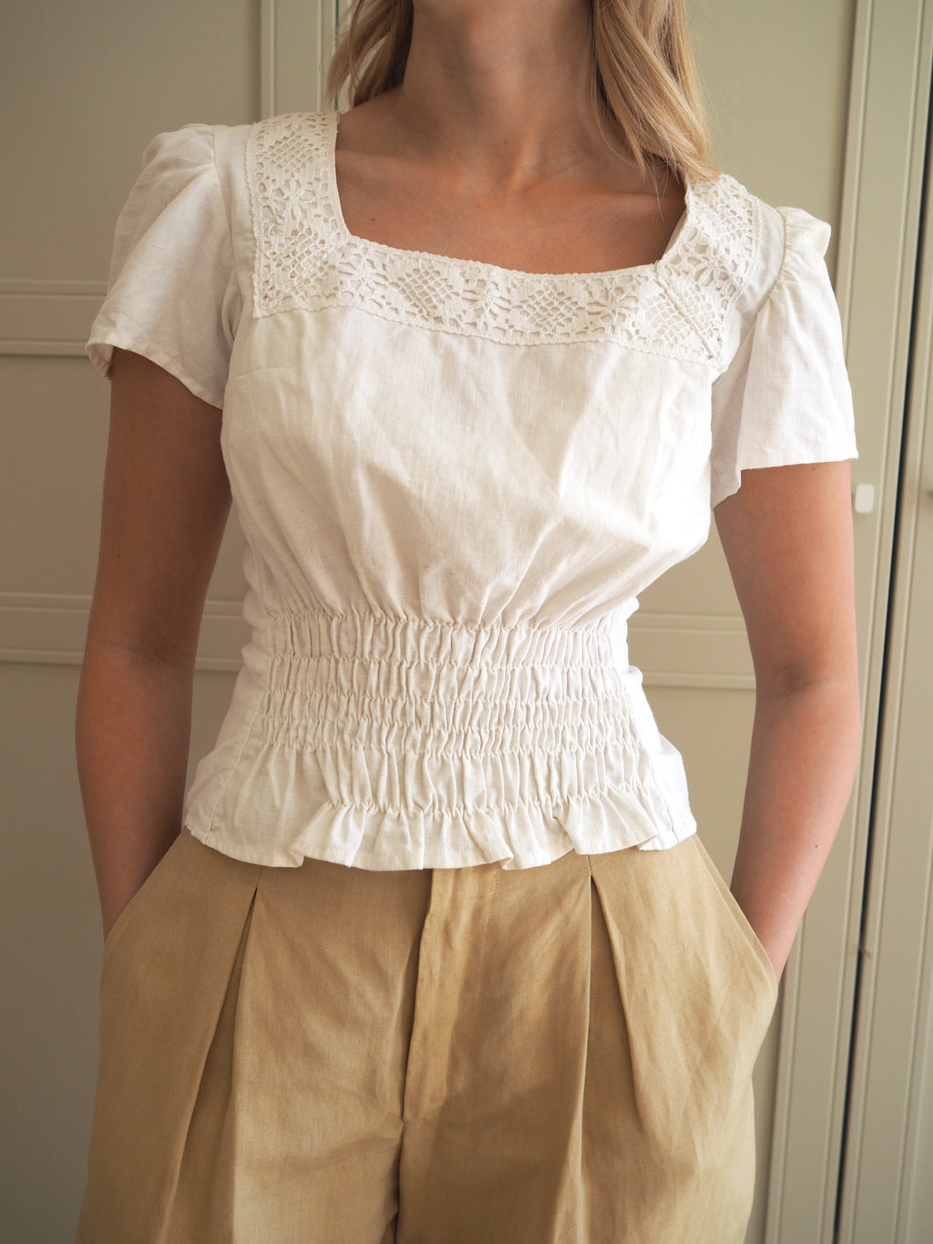 Linen Lace Top