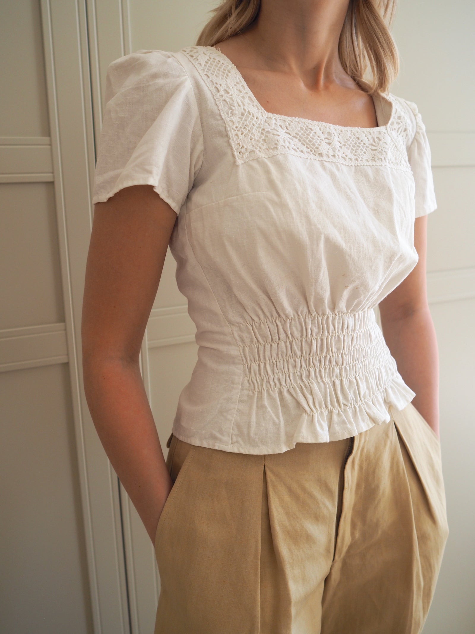 Linen Lace Top