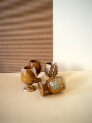 Set of 4 Marble Egg Cups