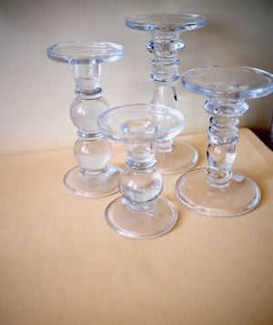 Set of 4 Glass Candle Holders