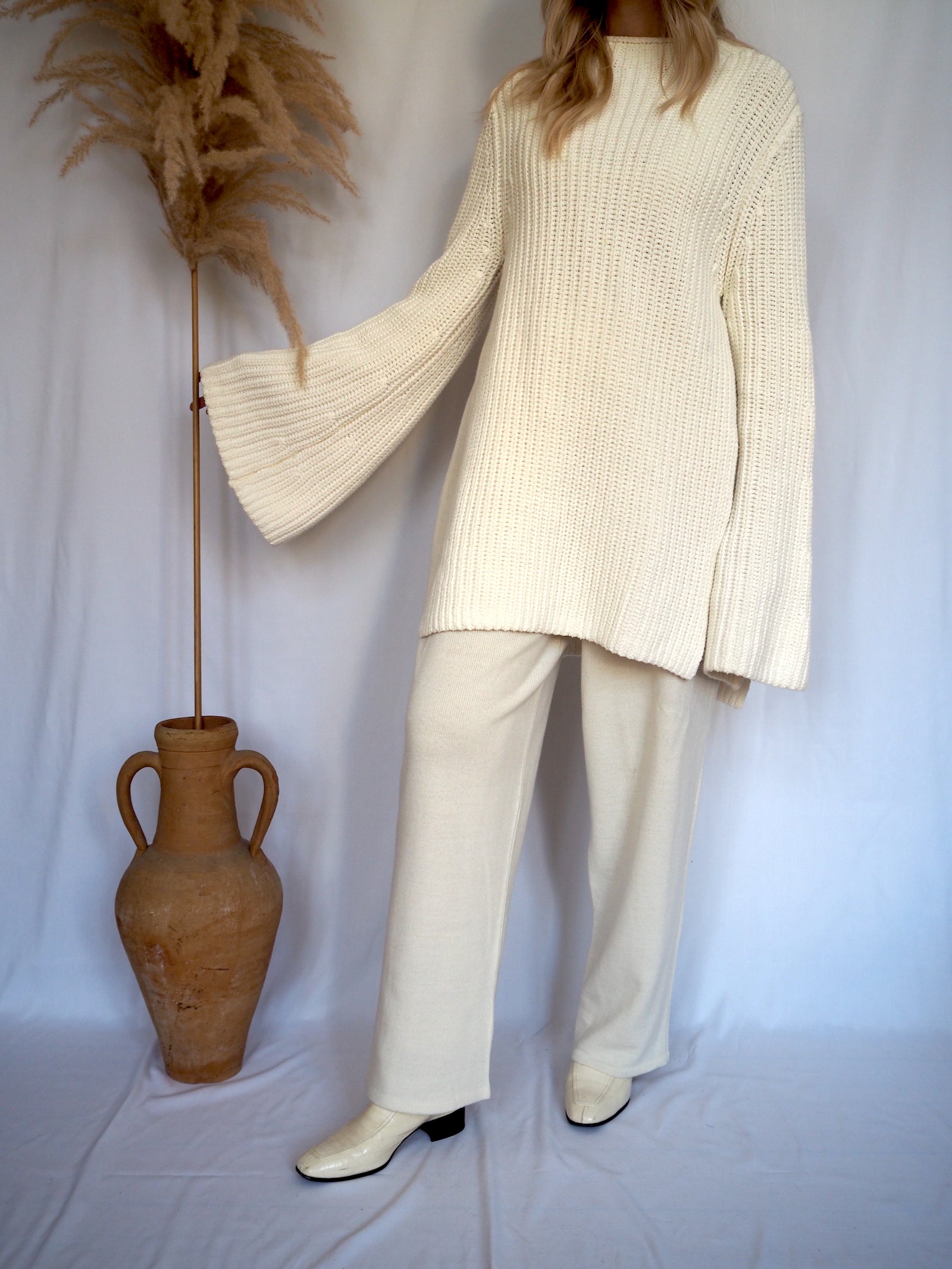 Wide-Leg Wool Trousers