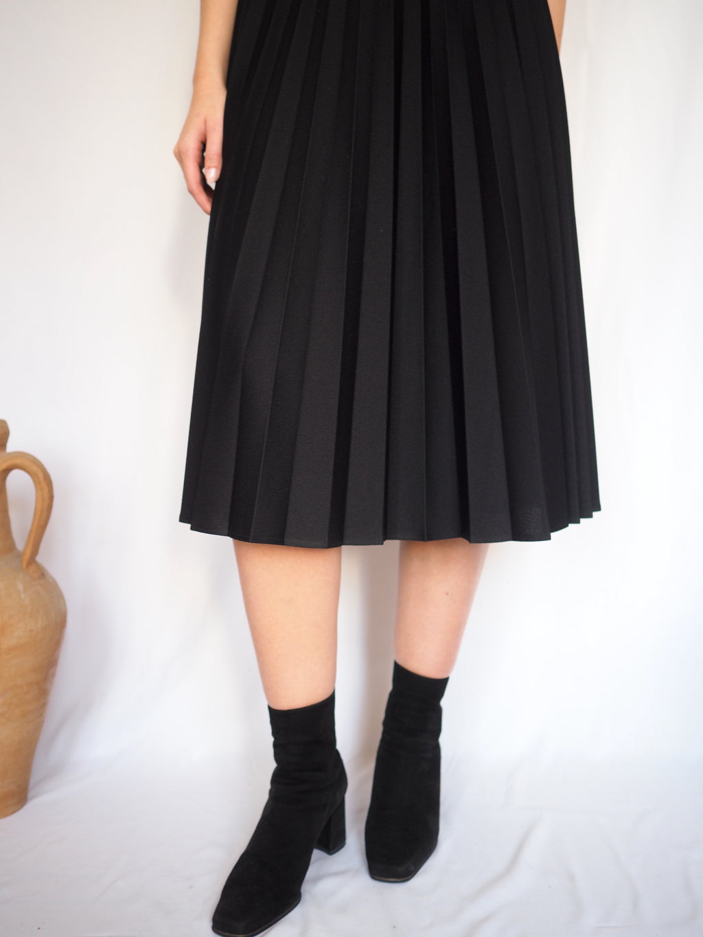 Pleated Black Skirt