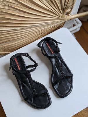 Prada t strap discount sandals